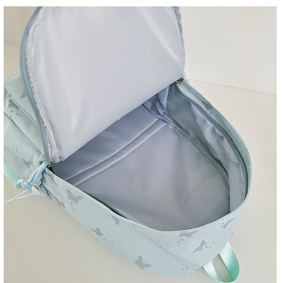 Zaino Farfalla, Leggero Zaino Scolastico, Grande Capienza (GRIGIO) | farfalla accattivante, spallacci imbottiti & tasche multiple. Perfetto per medie, superiori o gite – porta libri/PC
