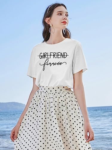 Girlfriend Fiancee Shirt Women Cute Engagement T-Shirt from Miss to Mrs Gift for Bride Honeymoon Vacation Announcement Top4