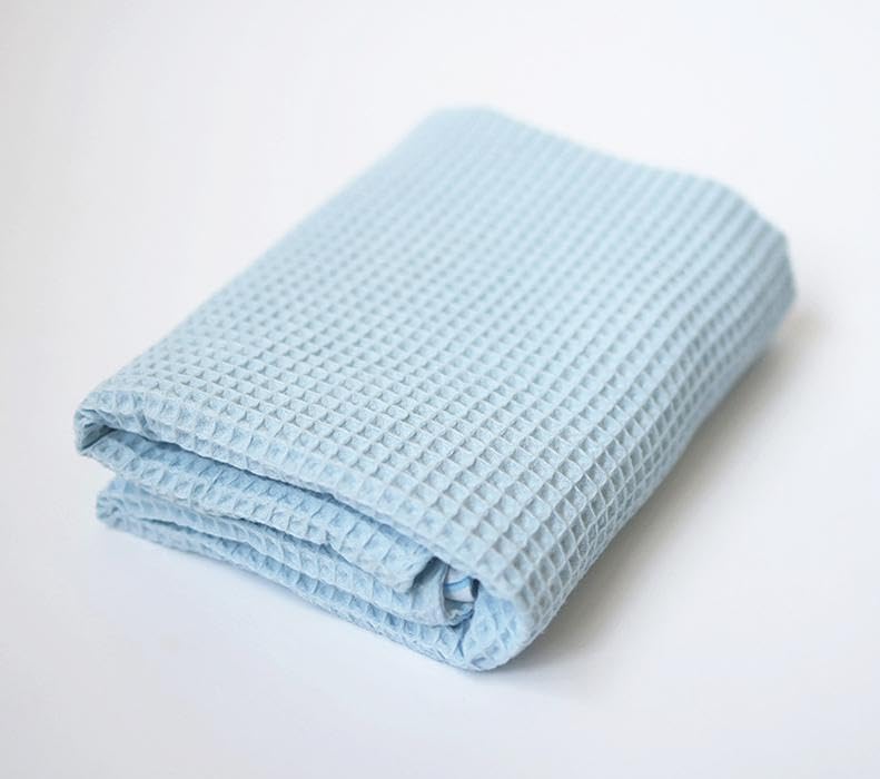 Image of Soft & Cozy Baby Waffle Blanket 43x40in Nursery Blankets for Boys Girls Swaddle Neutral Lightweight Baby and Toddler Throw Blanket Receiving Blanket(Blue)