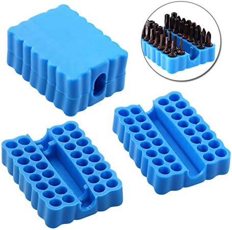 2pcs 32 Holes Hex Shank Screwdriver Bits Holder Plastic Storage Tray Organizer