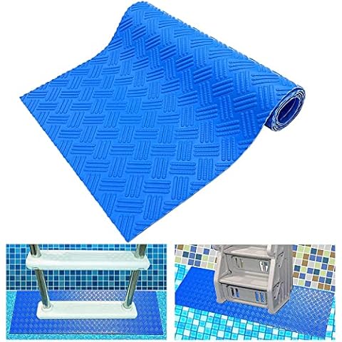 Bekeify Swimming Pool Ladder Mat 23×90 cm Swimming Pool Stair Safety Pad with Non-Slip Texture Anti-skidding Step Pad for Above Ground and Inground Pool Swimming Pool Ladder Pad Protective Cover