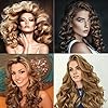 64Pcs Hair Curlers Spiral Curlers No Heat Curlers Curly Wavy Hair Curlers Spiral Hair Curls Styling Kit 2 Style Magic Hair Curler Spiral Hair Curlers with 2 Pieces Styling Hooks （45CM)