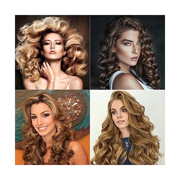 64Pcs Hair Curlers Spiral Curlers No Heat Curlers Curly Wavy Hair Curlers Spiral Hair Curls Styling Kit 2 Style Magic Hair Curler Spiral Hair Curlers with 2 Pieces Styling Hooks （45CM)