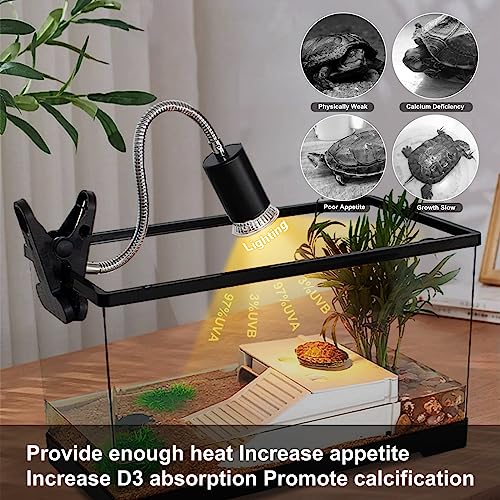 Miniatura 7 de Vsshe Lámpara Calor Para Reptiles, E27 Regulable Lámpara De Calor De Terrario Regulable Con Clip, Dos Lámparas Calor Arrastre De Tortuga Uvb Uba De 50 W, Apto Para Reptiles Y Anfibios