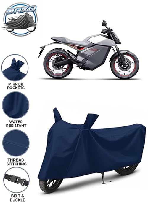 Image of Waterproof Bike Cover for Ola Roadster X Plus | All Weather Protection from Rain, Dust, UV Rays & Scratches with Mirror Pockets & Buckle Belt | Roadster X Plus Bike Cover