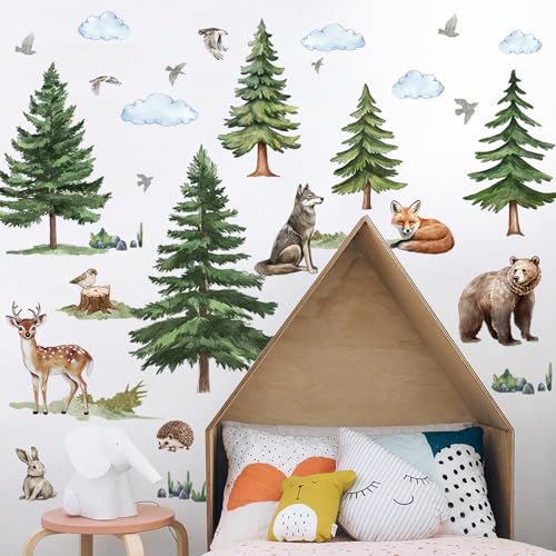 Vinilo decorativo 3D bosque verde para pared, 3 piezas miniatura 7