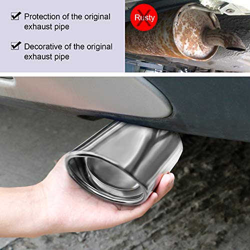 Image of Dsycar Universal 1.5-2.25 Inch Adjustable Inlet Exhaust Tips, Curved Style