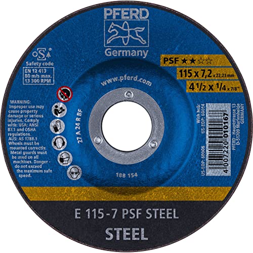 PFERD 4-1/2'' X 1/4'' Grinding Wheel 7/8'' AH (60006) (10/Each)