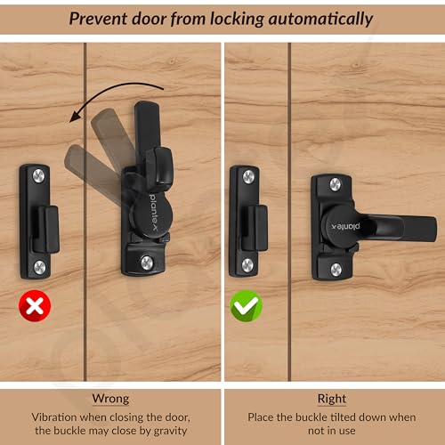 Image of Plantex Door Latch Lock for Main Door /Bathroom /Balcony /Wardrobe /Bedroom - Baby Latch Stopper for Home, Door Chitkani /Baby Safety Lock - Pack of 4 (Black)