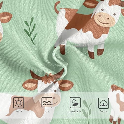 Wusikd Cartoon Cow Grass Girls' Underwear Cotton Cute Girls Briefs Soft Toddler Underwear 2T3