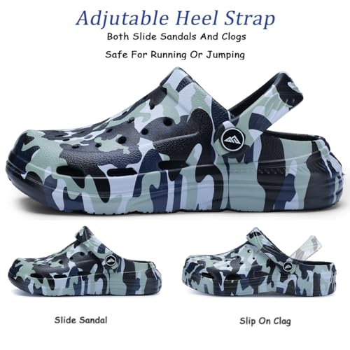 Image of Kids Tie Dye Garden Clogs for Boys Girls | Lightweight Slip-On Water Shoes with Arch Support