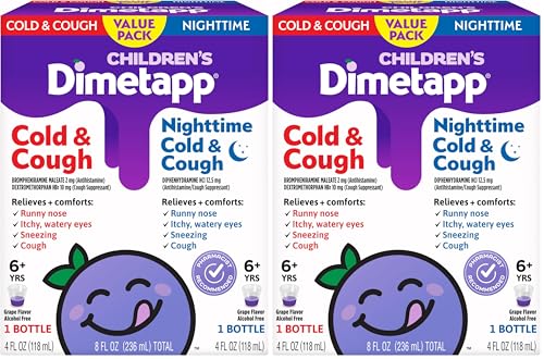 Image of Dimetapp Children's Cold & Cough Value Pack, Antihistamine, Cough Suppressant, Grape Flavor, (2) 4 Oz Bottles - Packaging May Vary. (Pack of 2)