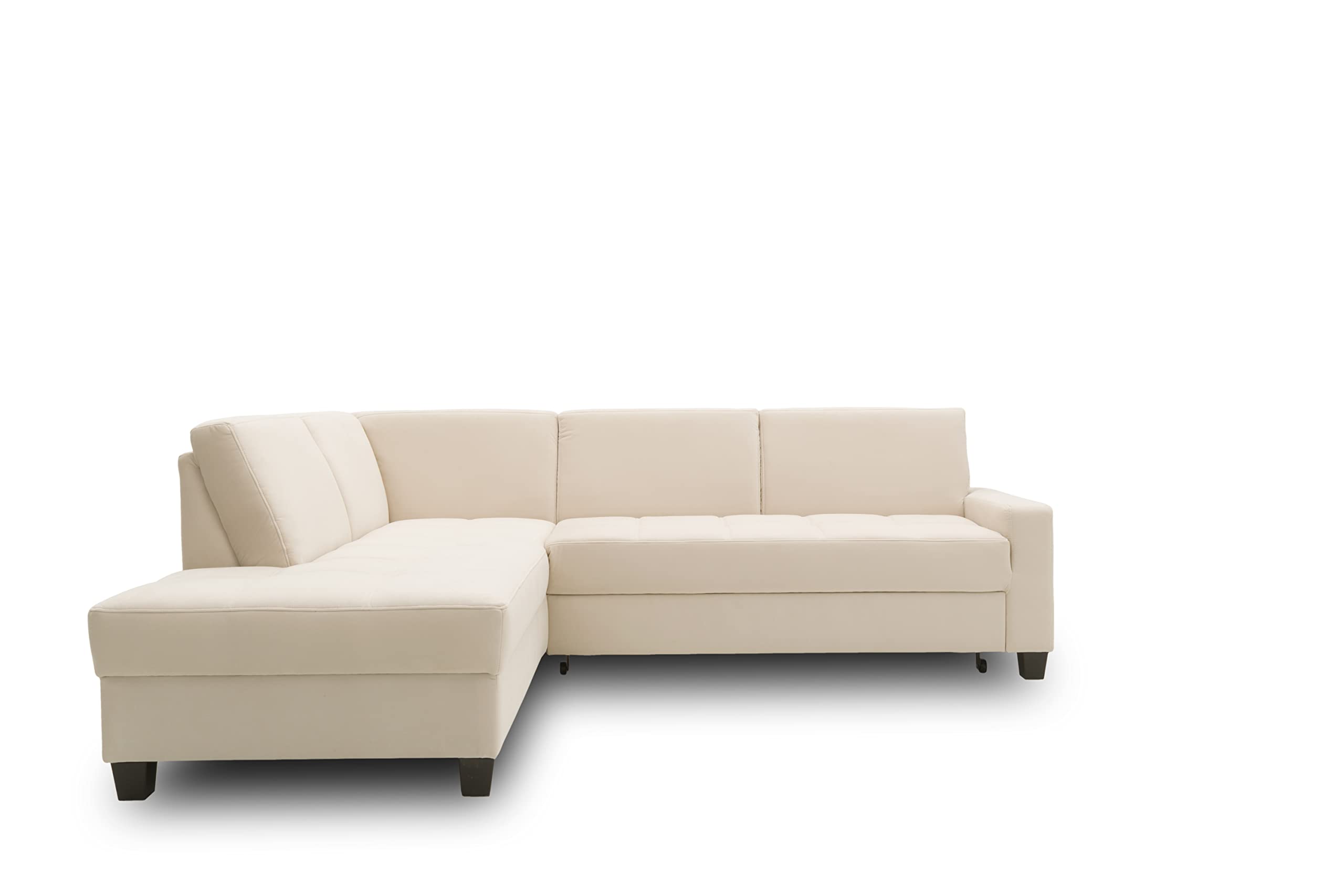 DOMO Collection Divano Angolare Londrina: Divano Letto A L, Velluto Grigio Scuro, 243x209x84cm - 4