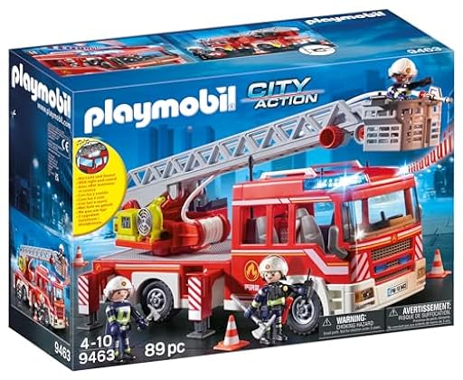 PLAYMOBIL City Action 9463 Camión de Bomberos con Escalera, Luces y Sonido, A Partir de 5 años | Ya disponible en tu tienda friki favorita! En mundofriki.es!
