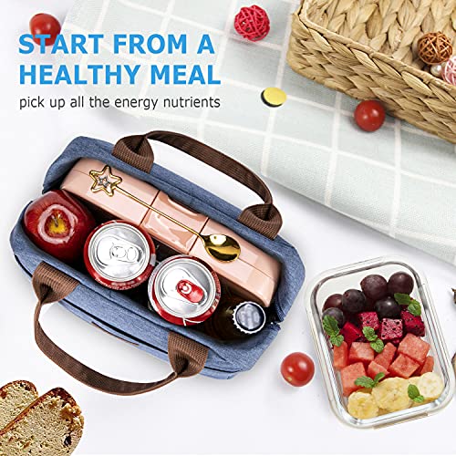 Landici Lunch Bag For Women Men Insulated Lunch Box Containers For Adult,Portable Lunchbox Reusable Small Cooler Lunch Tote Bags For Work Office Travel Picnic, Blue #TOP5