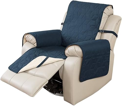 Victree Funda reclinable antideslizante para silla reclinable, 100% impermeable, funda de sofá reclinable, protector de muebles con bolsillo y