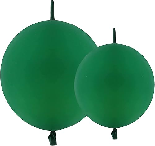 Globo de látex verde oscuro de 6 pulgadas y 12 pulgadas, 200 globos de enlace rápido, globos enlazables para decoración de fiestas