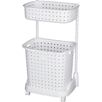 Lekuea 2-Tier Laundry Basket, White