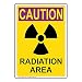 ComplianceSigns.com Vertical Radiation Caution Radiation Area OSHA Safety Label Decal with Symbol, 5x3.5 in. 4-Pack Vinyl for Process Hazards Hazmat