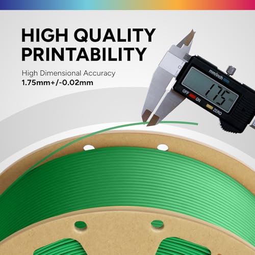 Image of OVERTURE PLA Filament 1.75mm, Neatly Wound 3D Printer Filament 1kg Spool (2.2lbs), Dimensional Accuracy + /- 0.02 mm, Fit Most FDM 3D Printers (Green) (Pack of 10)