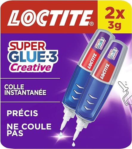Loctite Super Glue-3 Creative lot de 2, colle instantanée sous fo...