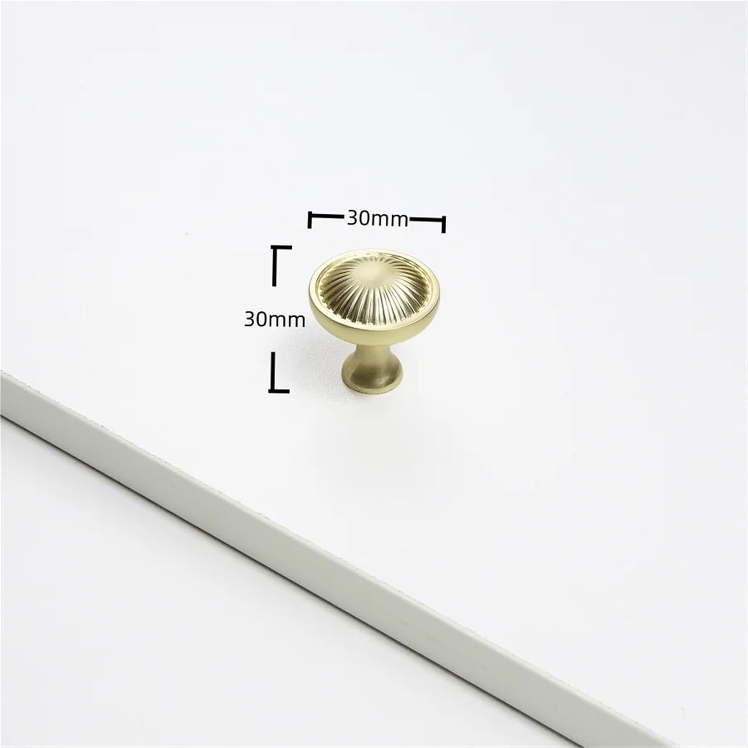 Furniture Handles Solid Round Cabinet Wardrobe Dresser Drawer Cupboard Door Handle Pulls 1Pcs(11-Brushed-Coppe)