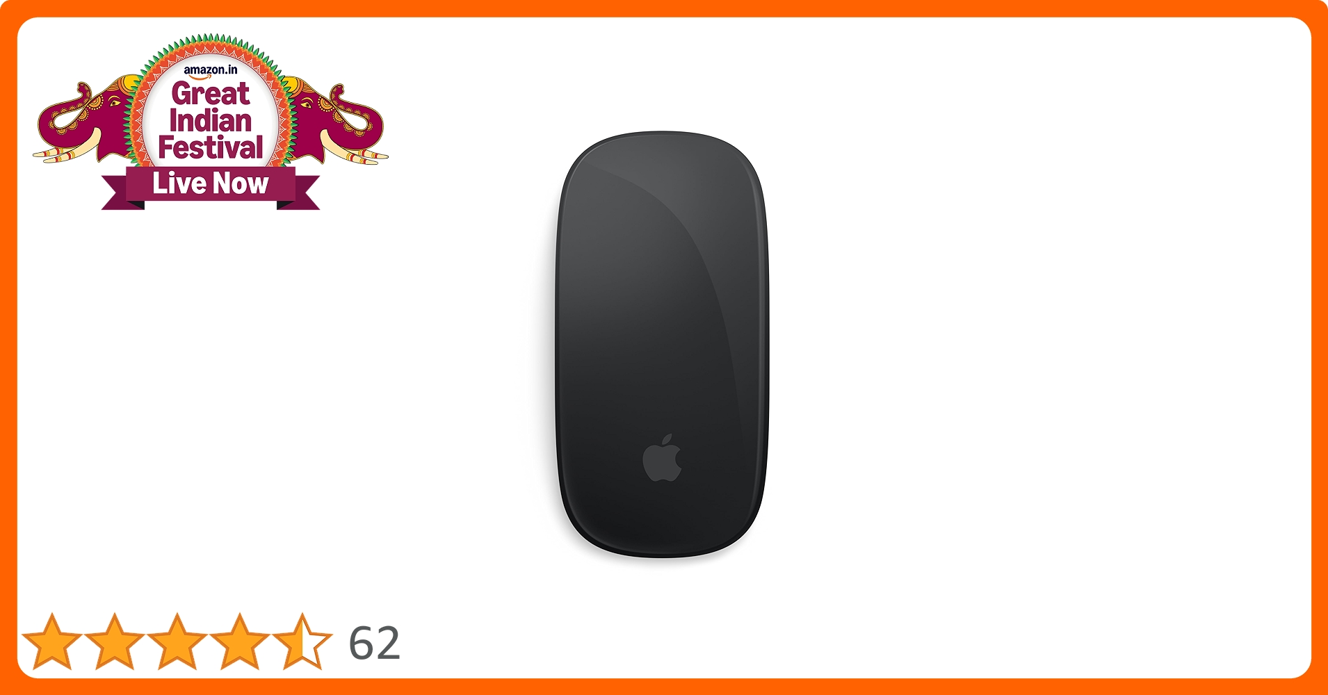 Apple Magic Mouse - ブラック Amazon.in: Buy Apple Magic Mouse - Black Multi-Touch Surface