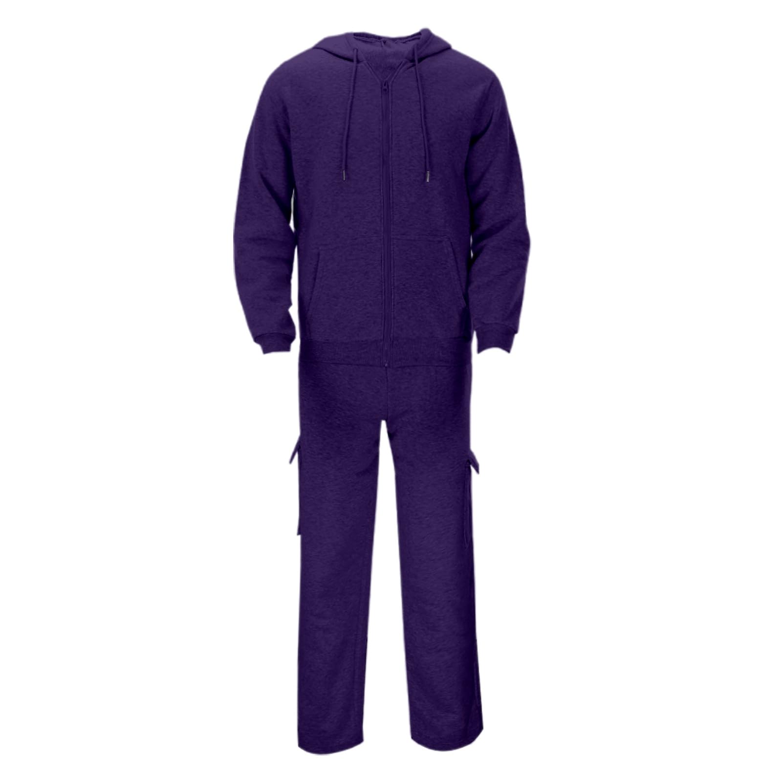 Générique Męski zestaw 2-częściowy bawełniany krótki rękaw spodenki sportowe lato lekkie na co dzień oddychające miękkie wygodne casualowe dres dres dres okrągły dekolt plaża A113, Ciemny fioletowy