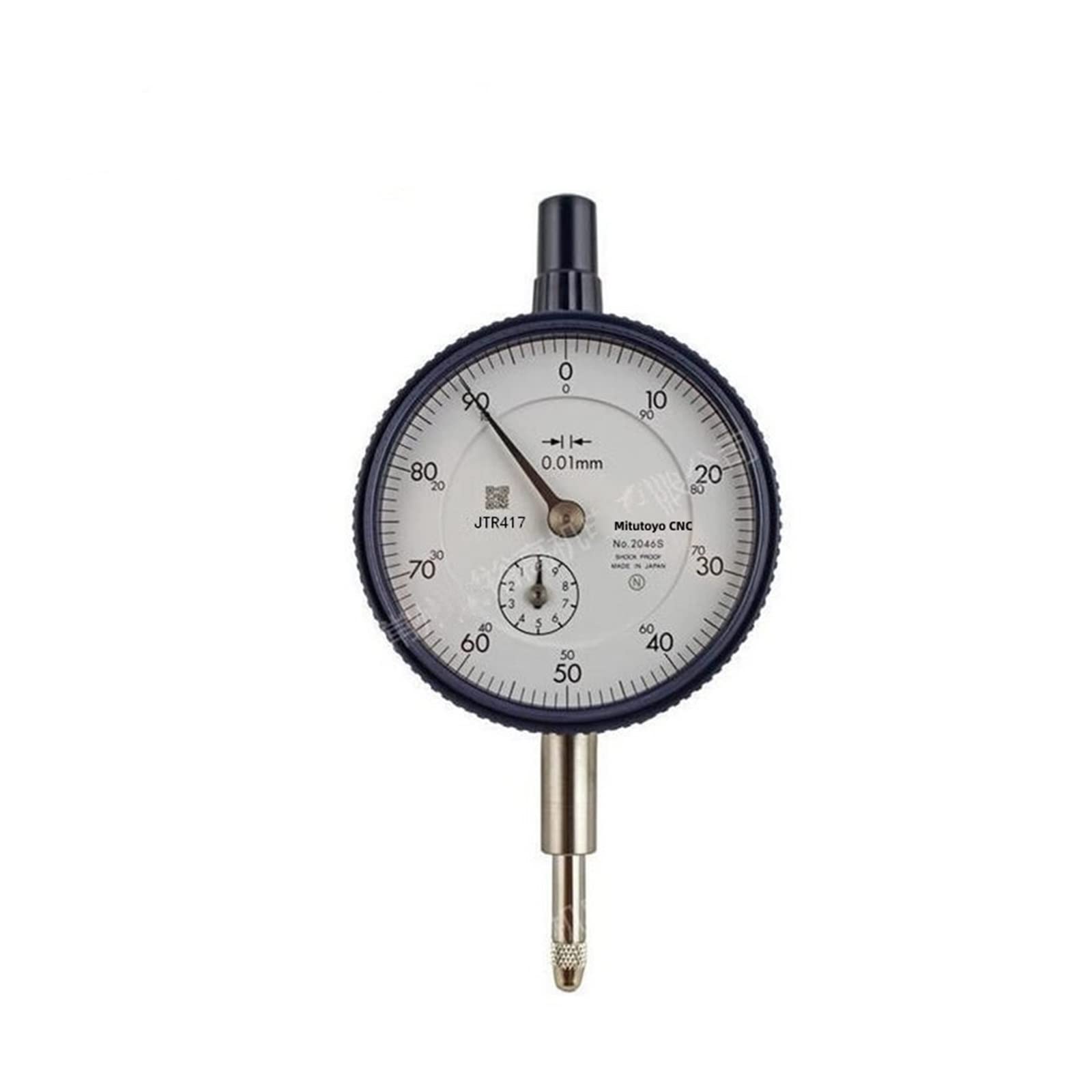 Comparatore Centesimale, Indicatore di quadrante 0-10mm 2046S Indicatore di risoluzione preciso di 0,01 mm Indicatore di misurazione del quadrante dello strumento Leva da tavolo per Falegnameria, Offi