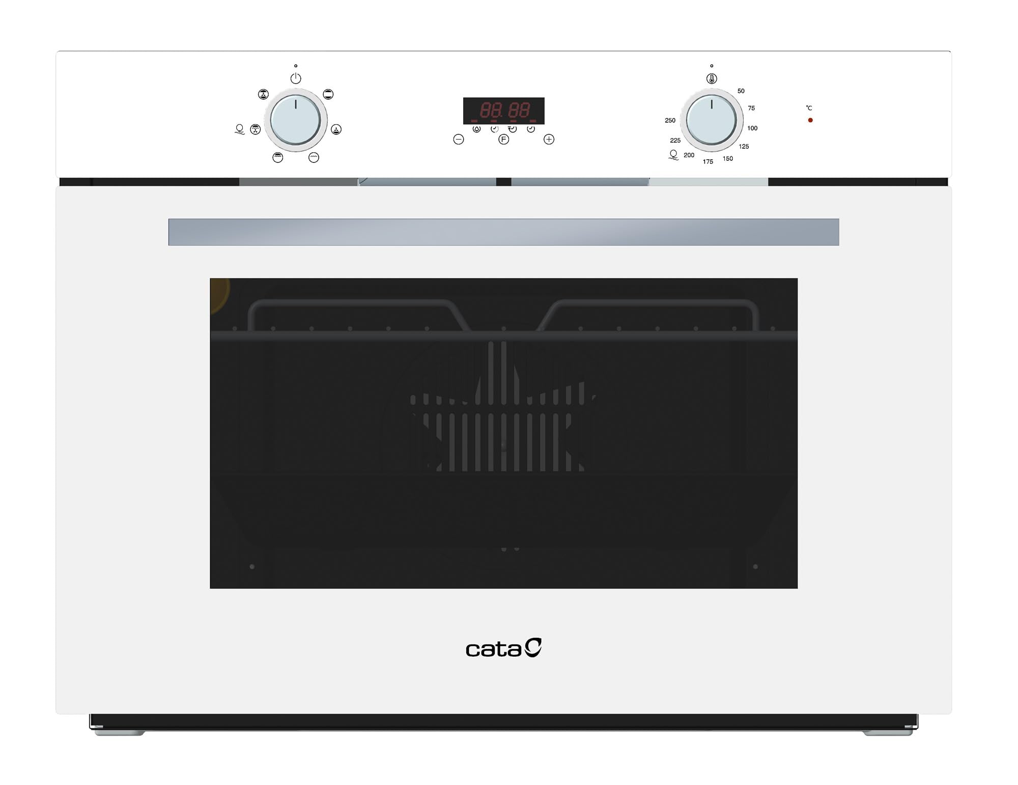 CATA MD 5007 WH Horno Compacto Multifunción Integrable 45 cm, 44 L, 7 Funciones, Temporizador Electrónico, Cristal Blanco, Clase A