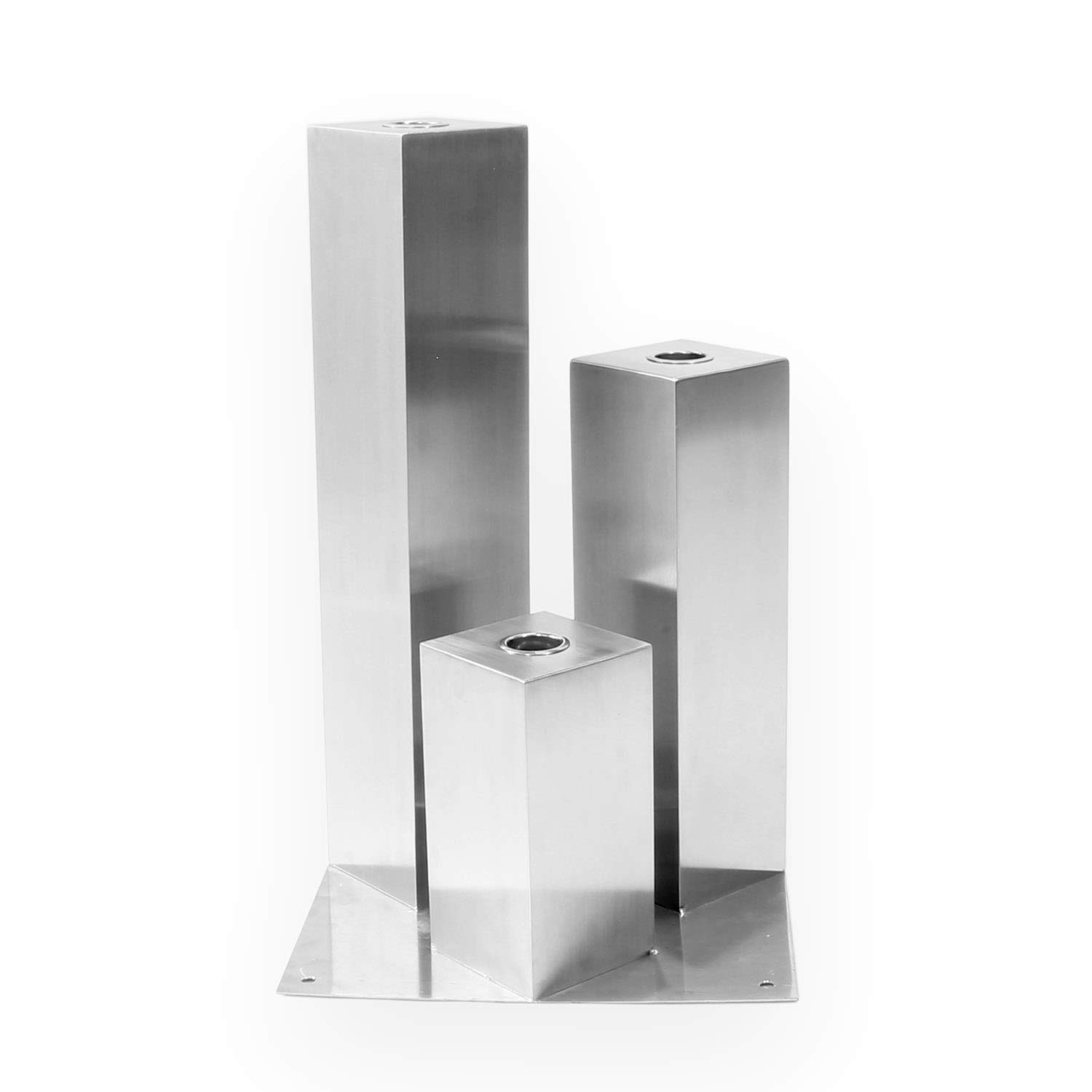 CLGarden Edelstahl Element 3 Säulen eckig für DIY Springbrunnen Edelstahlsäulen Garten Brunnen