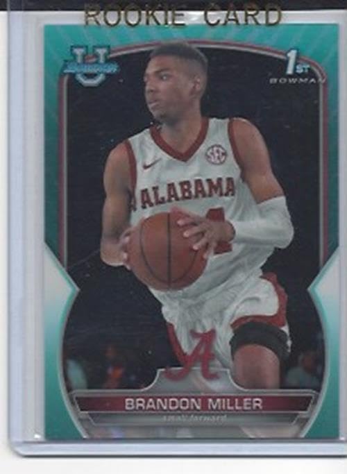 Brandon Miller 2023 Bowman Chrome 1st University Aqua Refractor Rc #d 262/299 - Football Cards