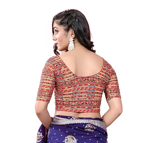 Image of Colorful Street Cotton Stretchable Round Neck Printed Blouse