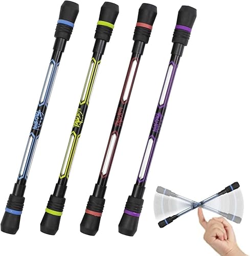 XIANNV Juego de 4 bolígrafos giratorios de papelería para niñas niños adolescentes regalo para estudiantes tinta negra 0020in