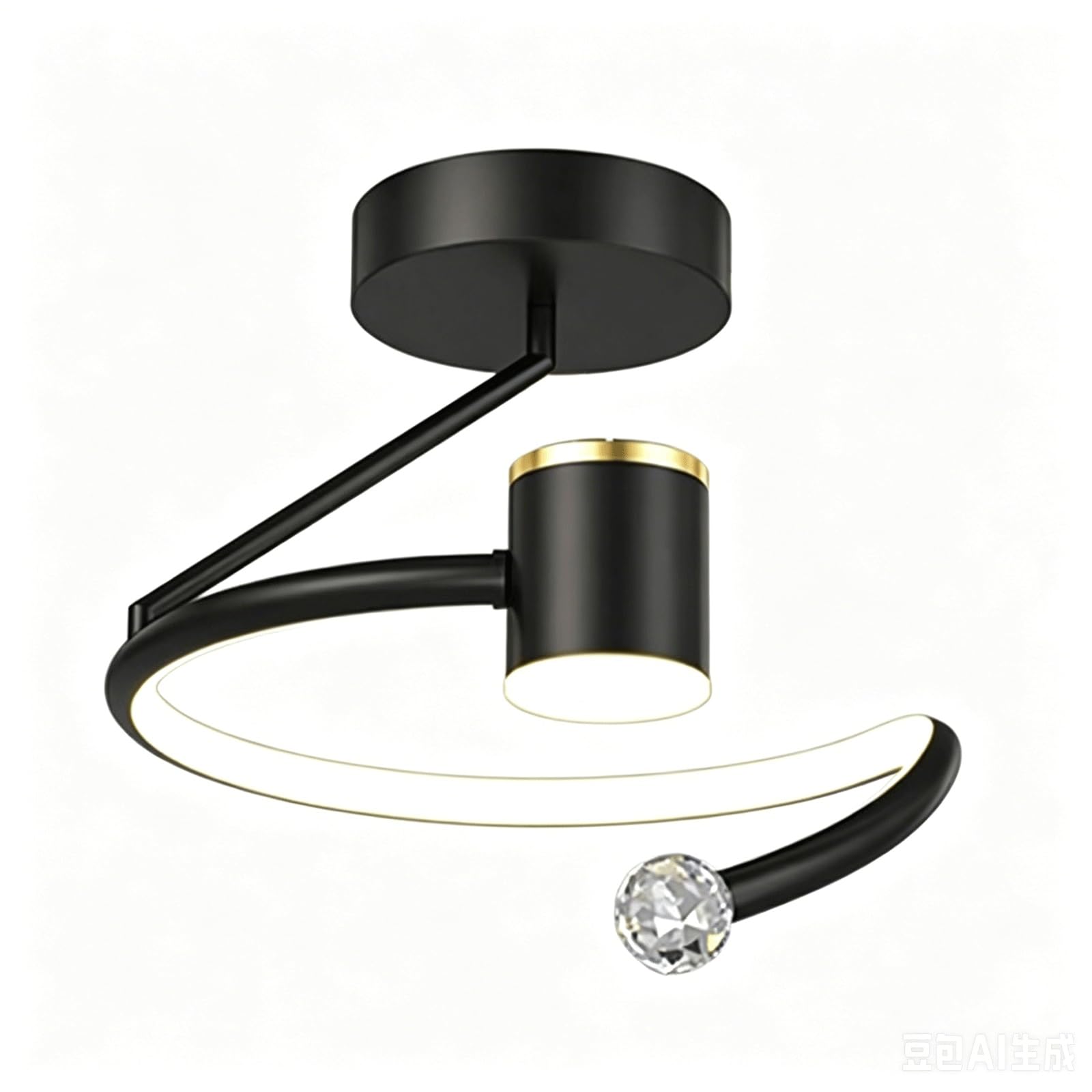 Bkekm Nero Led Ceiling Light With Starry Projection, 3-Color Dimmable Semi Flush Mount Light Fixture Ceiling Lamp For Bedroom, Hallway, Entryway(Nero)