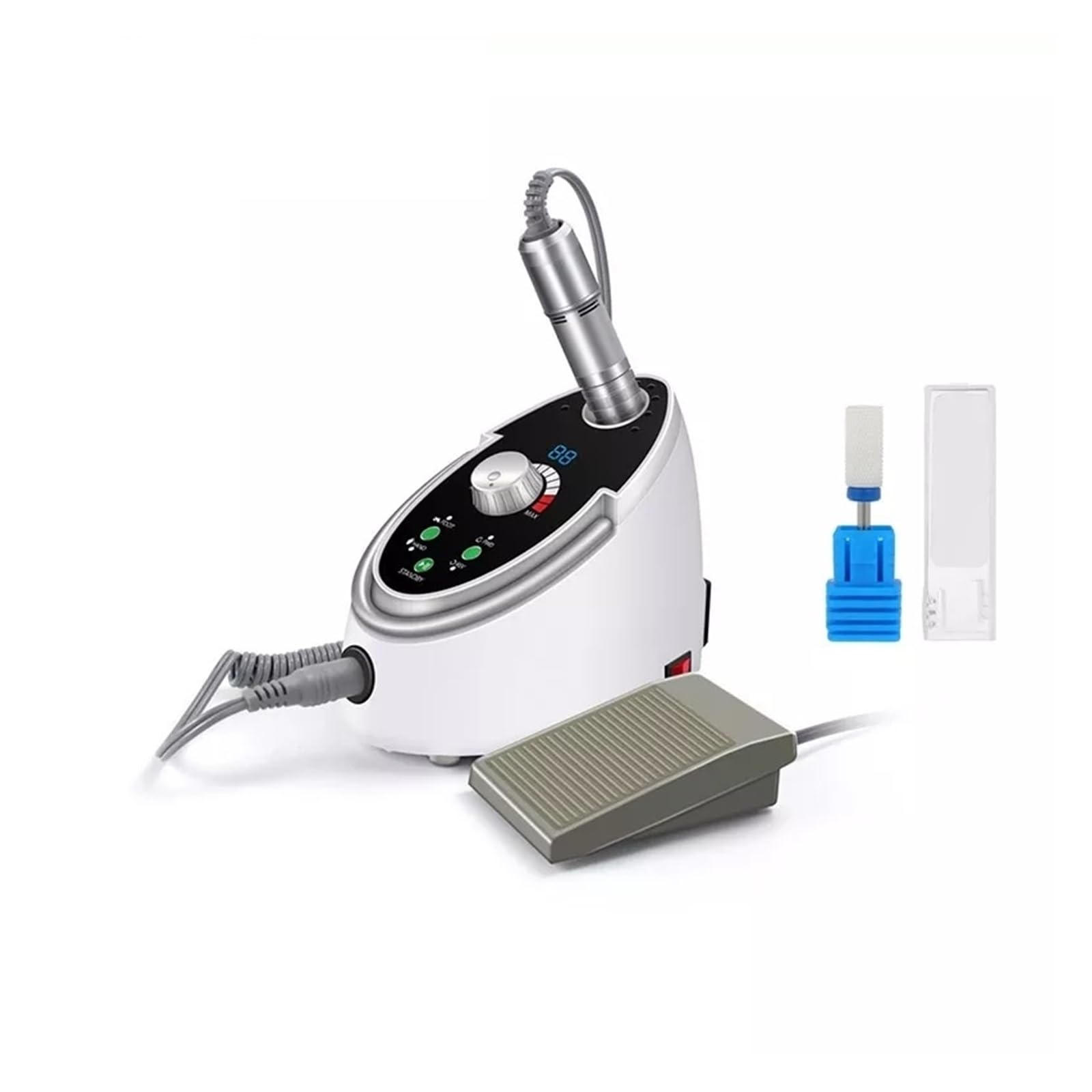 CVNIMV Taladro de uñas eléctrico Taladro de uñas eléctrico Profesional 35000 RPM Manicura, Máquina de pedicura para Esmalte de uñas en Gel con cerámica, Cabezal de Taladro de uñas con L