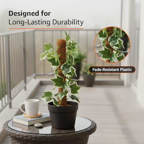 Image of amazon basics Artificial Ivy Creepers in Black Plastic Pot | Realistic 45 cm Faux Greenery | Durable Plastic | Stylish & Compact | Zero Maintenance | Indoor, Outdoor, Home & Office Decor