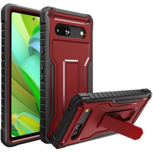 Image of for Google Pixel 7A Case (Does NOT FIT Non-7 or pro), Military Grade Protection Shockproof Case Built-in Kickstand Compatible with Pixel 7A Phone 6.1 Inch (Red)