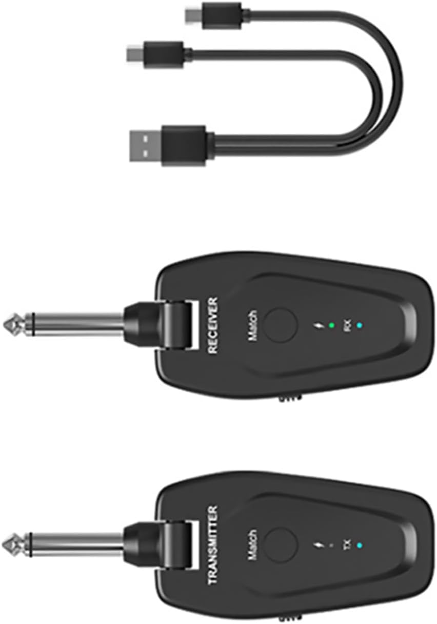 Wireless Guitar System Guitar Transmitter Receiver Rechargeable Audio Wireless Transmitter Receiver for Electric Guitar Bass