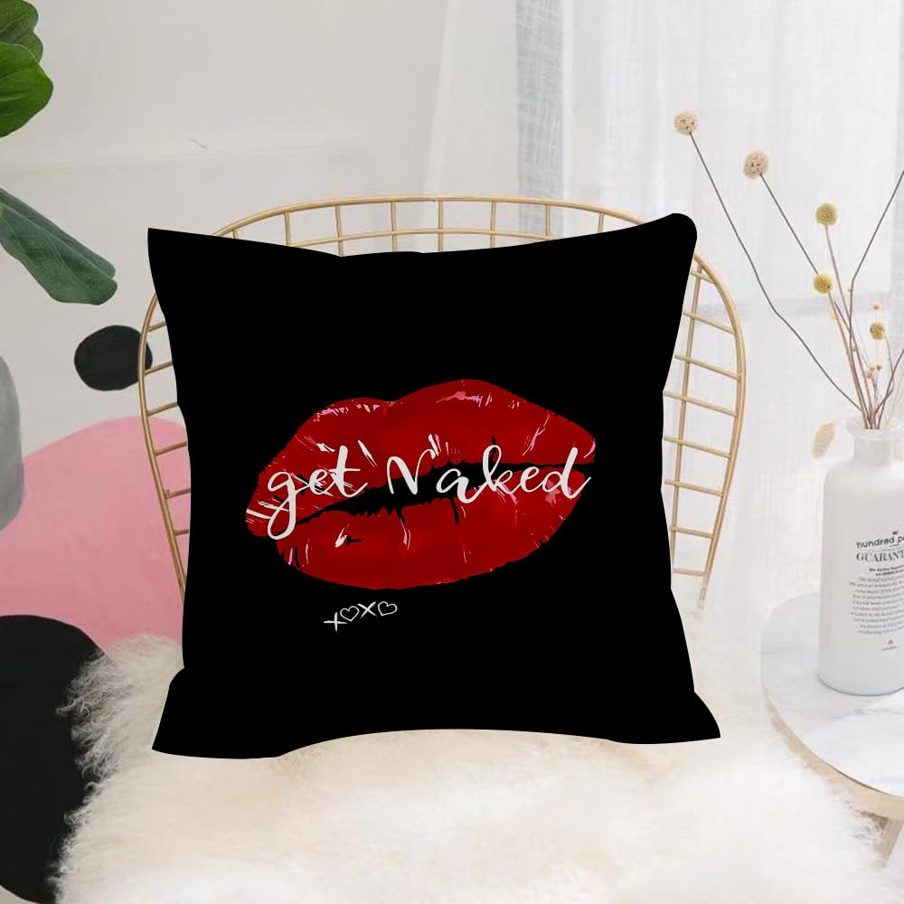 HYOSXW Cushion Cover,Throw Pillow Case Home Decorative for Living Room Bedroom Sofa Chair 16X16 Inch,Lips women kiss mouth.Valentines mothers day logo. mouth Love sexy intimacy kis,Pillowcase 40X40cm