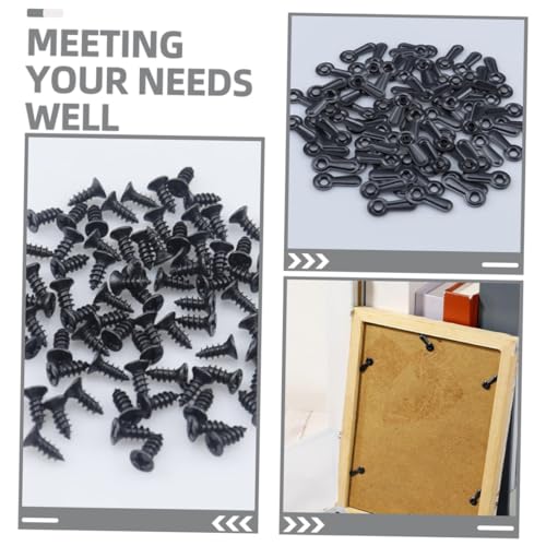Image of 100pcs Photo Frame Hardware Clips with Screws Versatile Picture Frame Backing Clips for Easy Hanging for Various and Styles