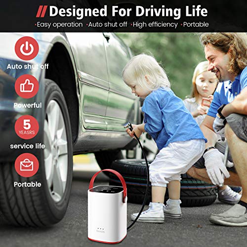 image for UNIWA Air Compressor Portable Tire Inflator, 12V DC Air Pump for Car T