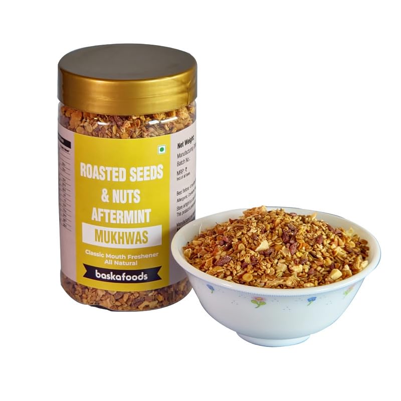 BASKA FOODS Roasted Seeds & Nuts Aftermint Mukhwas, Crispy & Healthy Indian Mouth Freshner, 180 g, Pack of 1 (B0CZF1RH1Q) Amazon Price History, Amazon Price Tracker