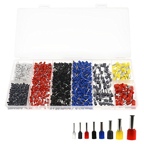 SING F LTD 1200pcs Ferrules kit Wire Copper Crimp Connector Insulated Cord Pin End Terminal Electrical Wire Connector
