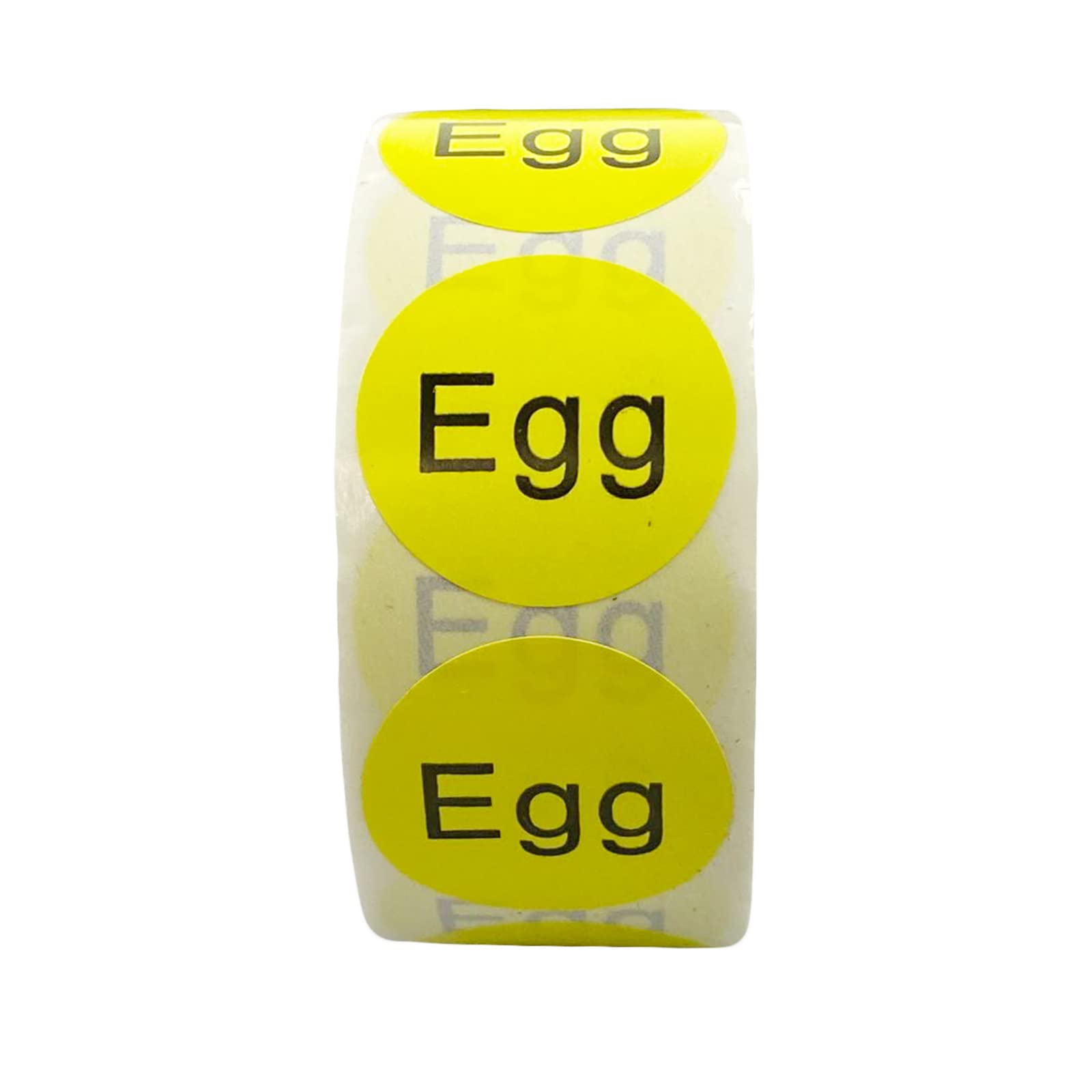 1 Roll 1 inch Round Egg Food Circle Dot Adhesive Stickers Yellow, 500 Labels Per Roll