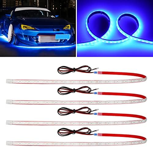 DUOFU365 Blue Led Strip Lights,24inch 12V Car LED Strip Light IP68 Waterproof Cuttable for Car Motorcycles Boat Golf Cart Truck Cargo Home Decoration with Strong Nano Tape,(4PCS)