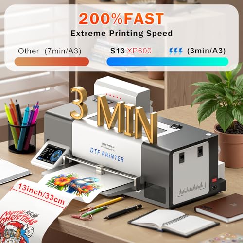 mzk a3 pro xp600 dtf printerautomatic time cleaning printhead maintainink anti-clog filter2x-speed compared to l1800534 rotatable touch screendual ink level alertfilm cuttergift ink 2 years