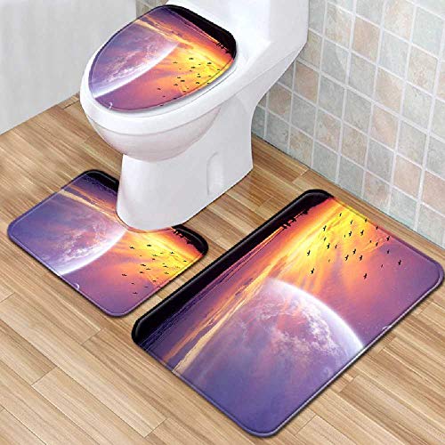 Tapis de bain non-slip paysage 45cmx75cm avec garniture douche et WC - 6