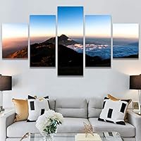 SIGNWIN 5 Panel Canvas Wall Art Mountainscape for Home Decorations Ready to Hang - 60
