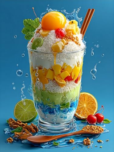 Diamond painting glace aux fruits sur canevas premium COKYIS